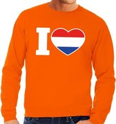 Oranje I love Holland sweater volwassenen L