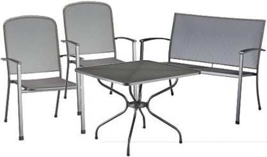 een schuldeiser hout computer Kettler tuinset tafel strekmetaal met Bank Siero en 2 Vigo stoelen | bol.com