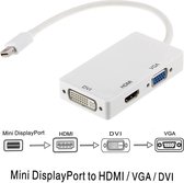 Mini displayport naar HDMI/DVI/VGA adapter - Wit