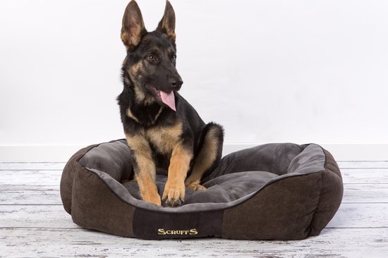 Hondenmand Zacht en Stevig, Anti-Slip en Wasbaar - Scruffs Chester Box Bed - in Grijs en Bruin in maat S tot XL - Kleur: Grijs, Maat: Medium