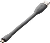 Boompods Flex MFi Lightning kabel (12,5cm) - Android – Donker Grijs
