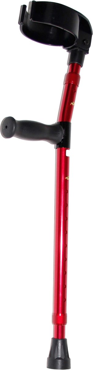 Goedkoopste Premis - Kinderelleboogkrukken - Ronde handgreep - In hoogte verstelbaar 40 - 70 cm - 1 paar - Epoxy Rood