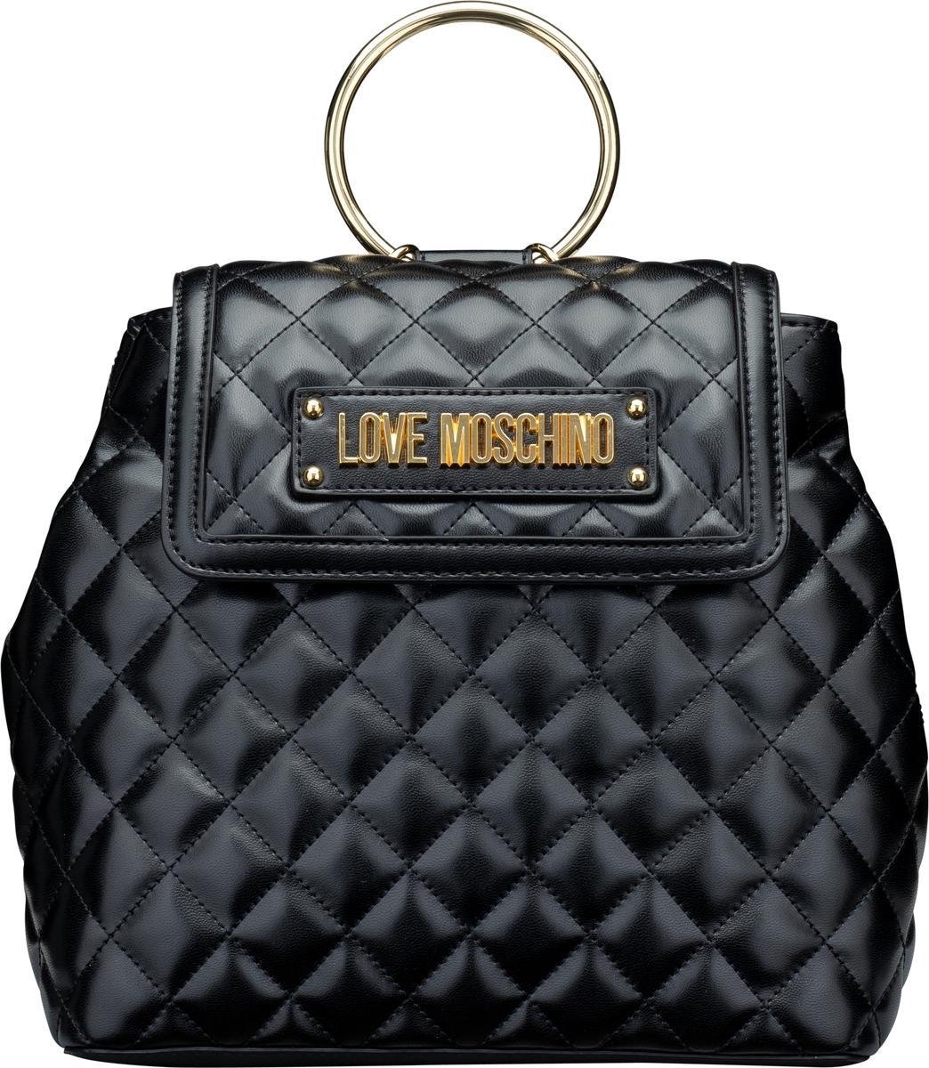 Love Moschino New Shiny Quilted Dames Rugzak - Black
