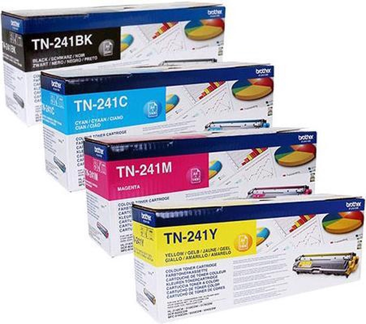 bol.com | Brother TN-241 Rainbowkit (CMYK) TN241BK, TN241C, TN241M, TN241Y