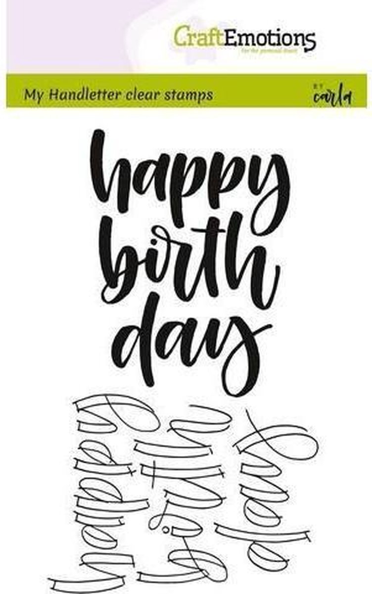 CraftEmotions stempel A6 - happy birth day Engels