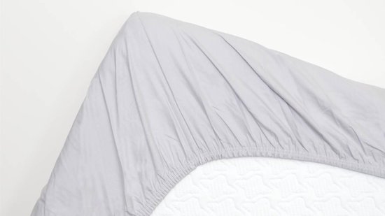 Snoozing - Katoen - Extra haut - Hoeslaken - Double - 140x220 cm - Grijs