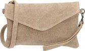 Charm London Brixton Suede Leren Clutch / Avondtasje - Grijs