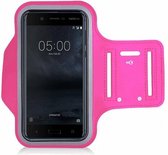 Nokia 5 - Sportarmband hoesje roze hardloopband