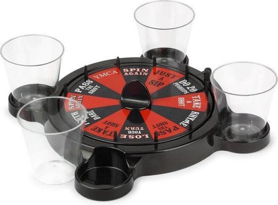 Thumbnail van een extra afbeelding van het spel Alcohol drankspel/drinkspel shot roulette feestartikelen - Shotjes spel - Vrijgezellenfeest artikelen