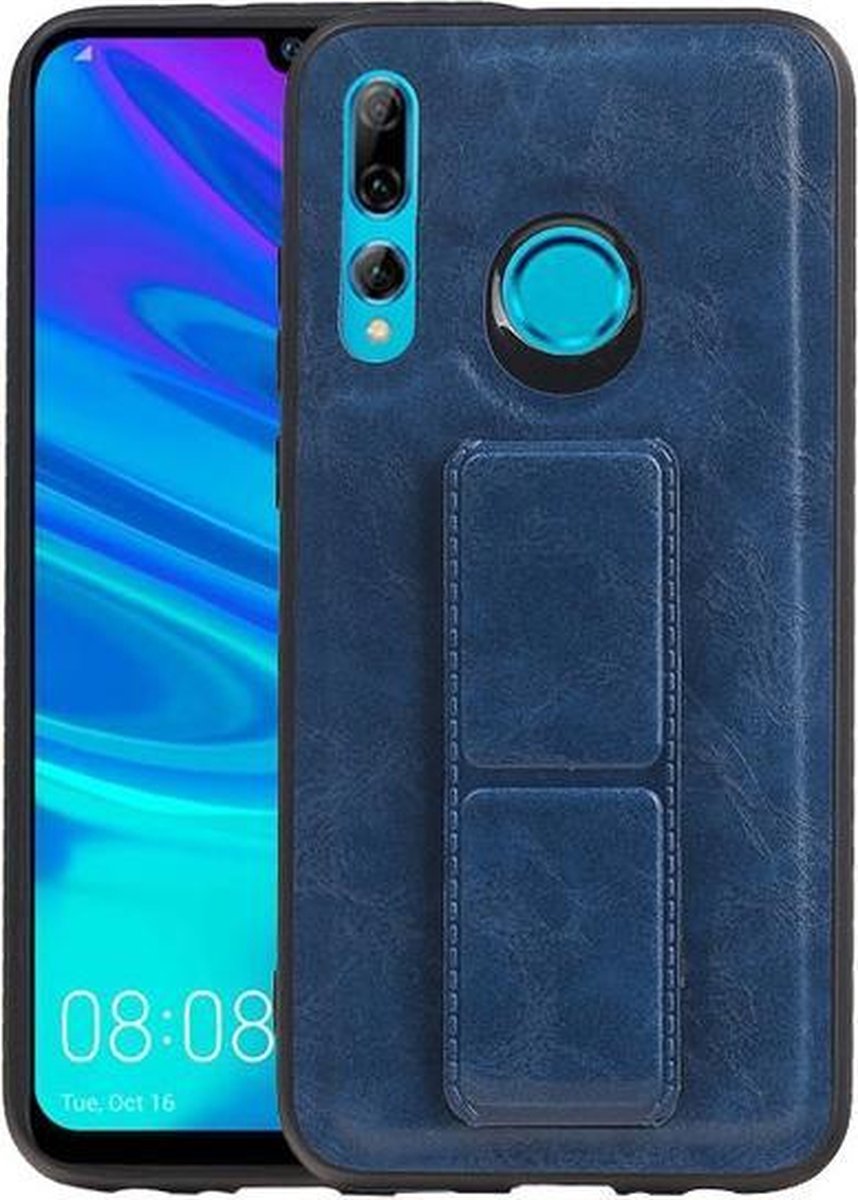 Grip Stand Hardcase Backcover voor Huawei P Smart Plus Blauw
