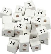 Letterkralen afm 8x8 mm gatgrootte 3 mm wit grasboom H 25stuks