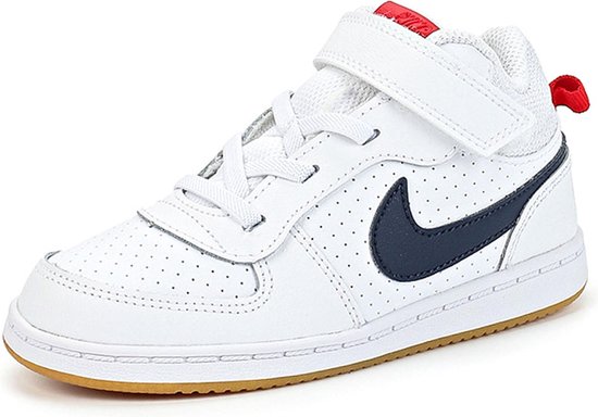 Nike Court Borough Mid Sneakers - Maat 32 - Unisex - wit/donker blauw/rood  | bol.com