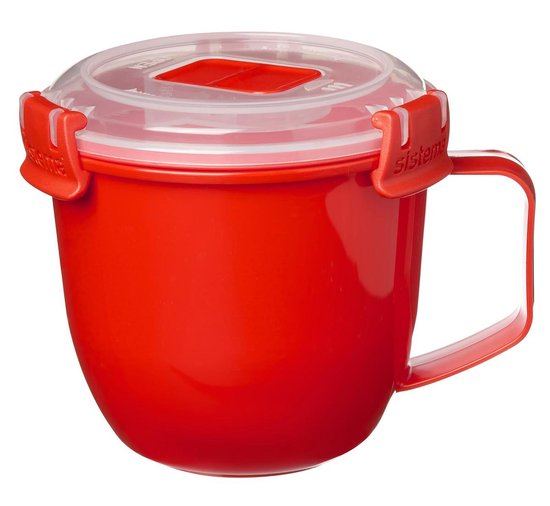 Tasse à soupe pour micro-ondes Sistema - petite - 585 ml - rouge