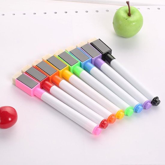 Behandeling Beangstigend Beukende whiteboard stiften magnetisch met wisser 8 stuks ,set magnetische whiteboard  stiften | bol.com