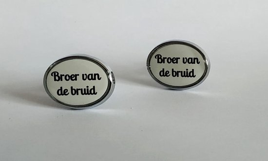Boutons de manchette Treasure Trove® Wedding Brother of the Bride - Moderne - Ovale