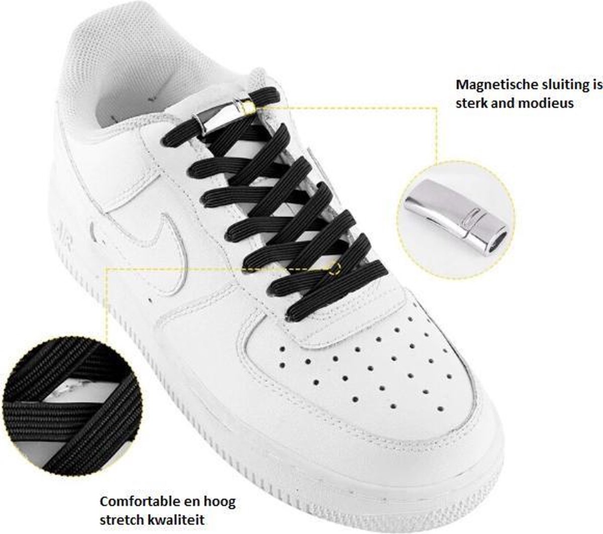 dwaas weten Integratie Magnetische schoenveters - Magneet veters - Niet meer strikken - Zwart -  Unisex -... | bol.com