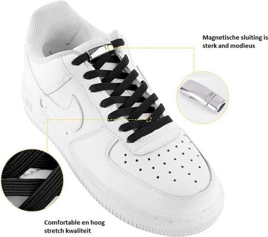 Magnetische schoenveters - Magneet veters - Niet meer strikken - Zwart -  Unisex -... | bol.com
