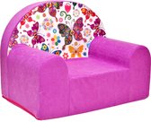 Kinderfauteuil / kinderstoel / peuterstoel - Roze Vlinders