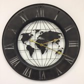 Wandklok Vintage World Black/Brown