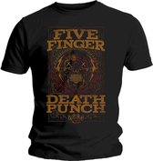 Five Finger Death Punch Heren Tshirt -M- Wanted Zwart