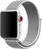 bandje geschikt voor Apple Watch 44MM / 42MM Bandje Nylon met Klittenband Grijs/Wit