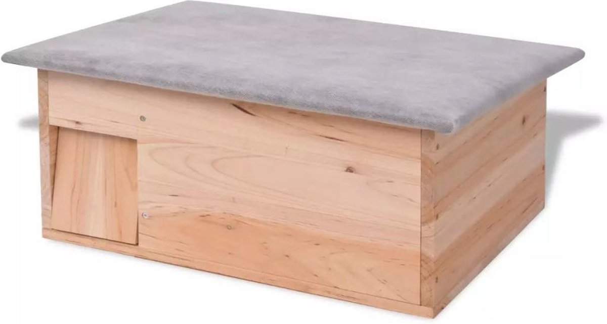 Egelhuisje Hout - Egelhuis - Incl beschermhandschoenen - 45 x 33 x 22 cm