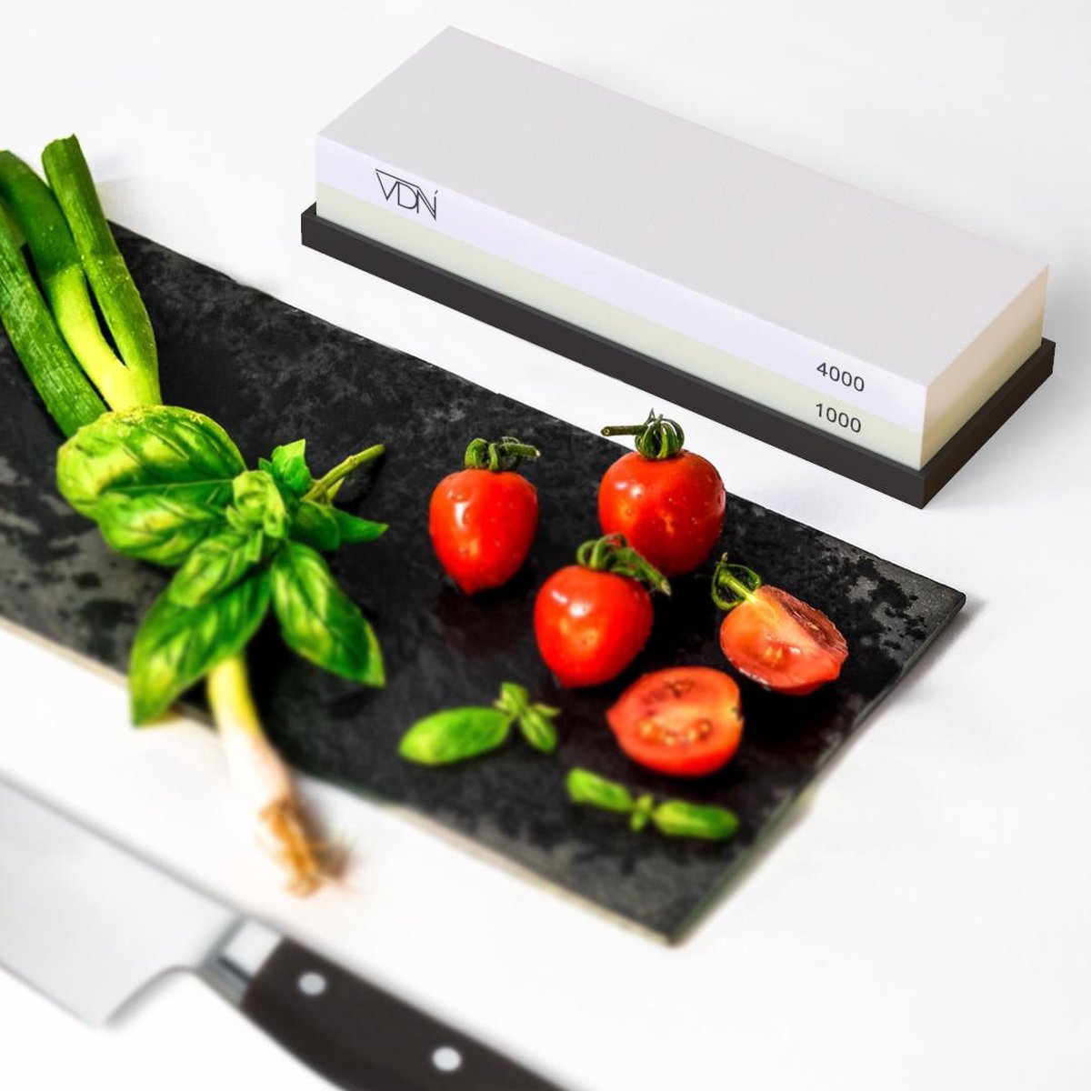 VDN Dubbelzijdige Wetsteen 1000/4000 Korund - 18x6x3 Cm, Met E-book