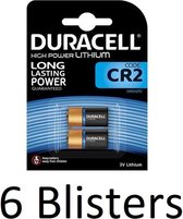 12 Stuks (6 Blisters a 2 st) Duracell CR2 High Power Lithuim Batterij