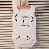 Baby rompertje met leuke grappige tekst cadeau aanstaande zwangerschap aankondigen bekendmaken opa en oma oom tante broer zus : Hoofd Arm Been pijlen je kan het papa ! 50-56 mouwlo