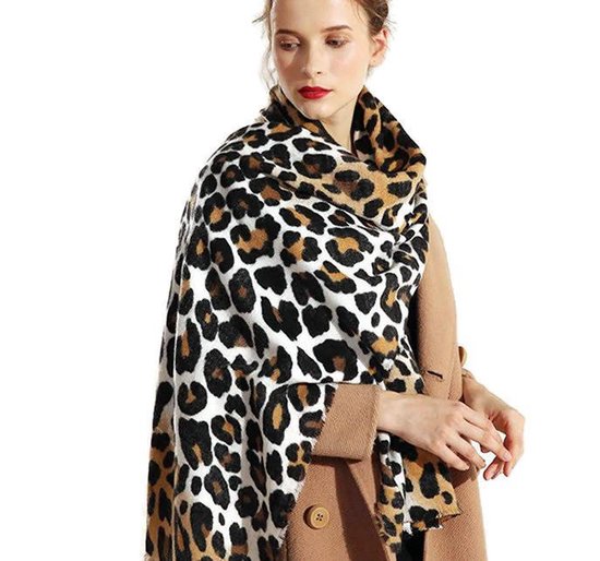 Luipaard panter print acryl dames sjaal herfst winter - 85 x 190 cm