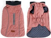 Knus winters hondenjasje van Doegly retro style ROZE - MEDIUM (M)