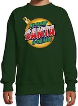 Foute kersttrui / sweater My friend Santa is the best groen voor kinderen - kerstkleding / christmas outfit 9-11 jaar (134/146)