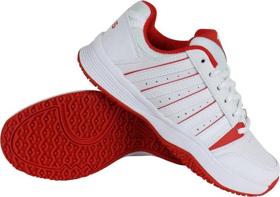 K-Swiss Court Smash Omni tennisschoenen meisjes wit/rood | bol.com