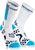 Compressport Racing socks v2.1 BIKE HI WHITE/blue T1