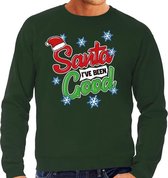 Foute Kersttrui / sweater - Santa I have been good - groen voor heren - kerstkleding / kerst outfit S (48)