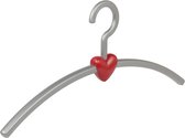 De Kledinghanger Gigant - 8 x Garderobehanger Eve kunststof zilver / rood, 45 cm