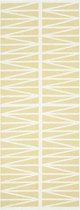 Brita Sweden Helmi geel vinyl tapijt 70x100cm | Vloerkleed binnen en buiten met grafisch patroon