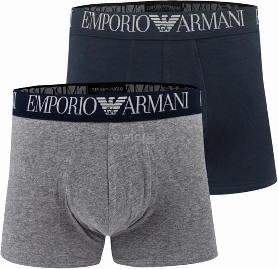 Armani Boxers (2-pack), blauw en wit - Gratis bezorgd