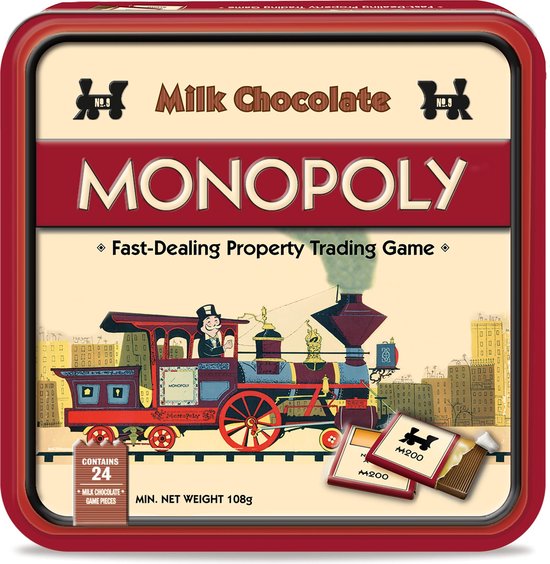 Monopoly Chocolade spel - in luxe Vintage bewaarblik - Monopoly