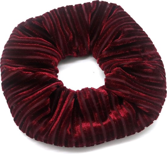 Scrunchie van Ribstof / Ribfluweel - Corduroy Haarelastiek - Bordeaux - Dielay