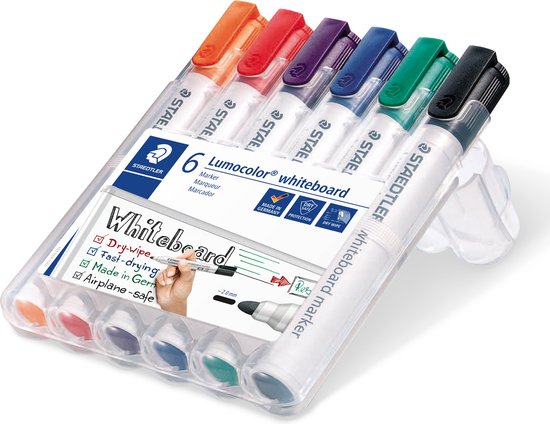 Staedtler Lumocolor - Marqueur pour tableau blanc - 2 mm - 6 pièces/couleurs