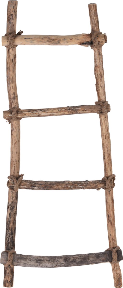 Beschrijving Gloed stapel Handdoekenrek ladder 120x40cm hout | bol.com