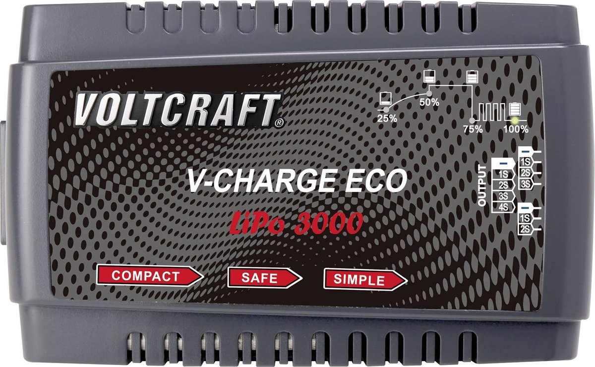VOLTCRAFT V-Charge Eco LiPo 3000 Modelbouwoplader 230 V 3 A Li-poly