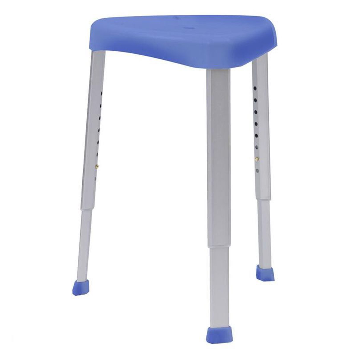 Hoek douchekruk verstelbaar, blauw. Driehoek douchezitje, belastbaar