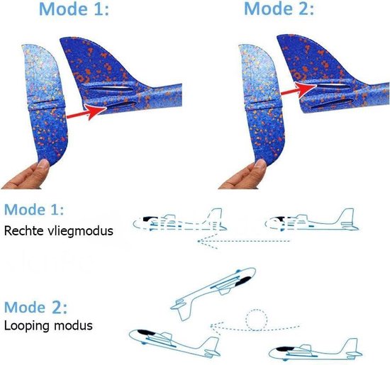 2x Zweefvliegtuig - Multipack - Super groot Vliegtuig Speelgoed XL - Werp Vliegtuig Schuim - Rood