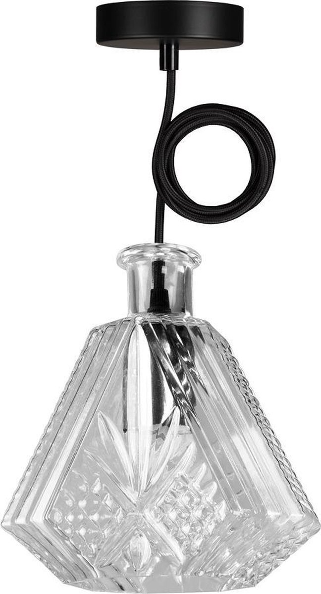 Crystal Hanglamp Jim E27 incl textielsnoer en plafondkap