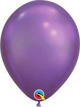 Ballonnen CHROME paars 16 cm (100 stuks)