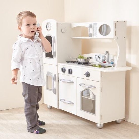 Teamson Kids Retro Houten Speelkeuken - Kinderspeelgoed - Rollenspel Speelgoed - Ivoor van Teamson Kids — afbeelding 5