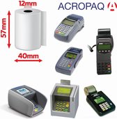 ACROPAQ - 50 x Pinrollen - 57 x 40 x 12 mm, 17m, Thermisch, BPA-Vrij - Kassarollen, Bancontact rollen - Wit