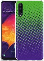 Galaxy A50 Hoesje lime paarse cirkels - Designed by Cazy